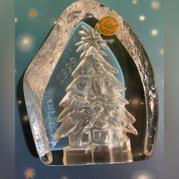 Cristal D’Arques France Christmas Paper Weight Dated 1999 (DS) - Picture 4 of 11